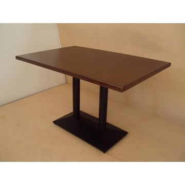 Профессиональный деревянный стол с чугунной основой и глазурью из ореха для кафе-бара