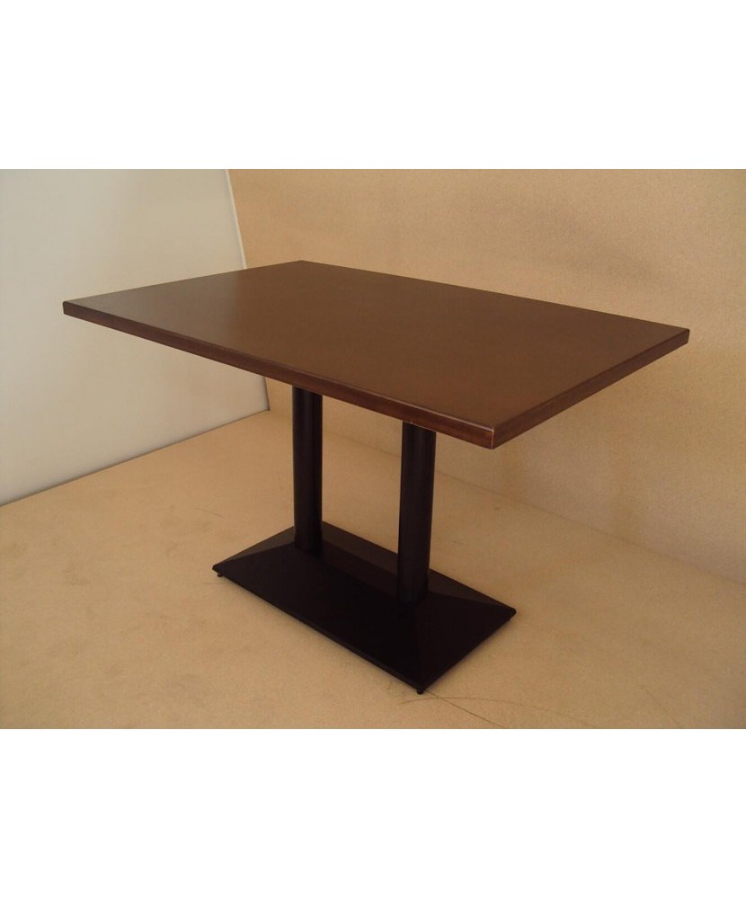 Профессиональный деревянный стол с чугунной основой и глазурью из ореха для кафе-бара
