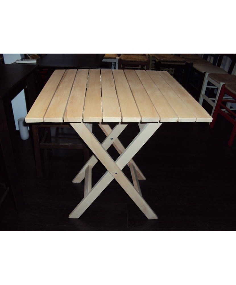 Table pliante professionnelle en bois Café en bois massif en hêtre pour piscine, pour jardin Cafétéria Restaurant