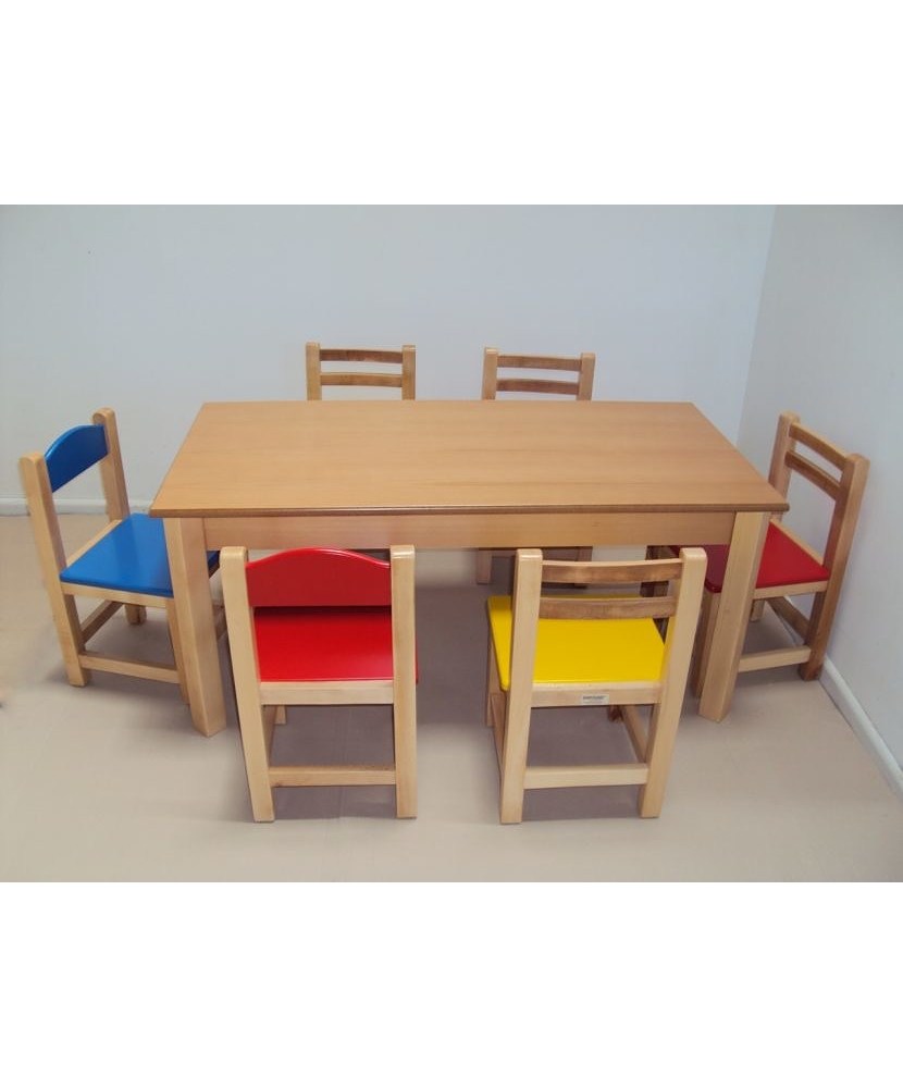 Профессиональный детский деревянный стол и скамья
