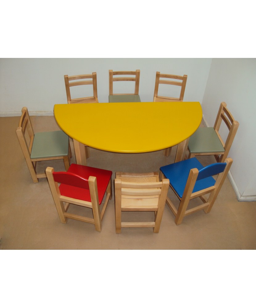 Professional Children’s Wooden semicircular Table for nurseries and kindergartens